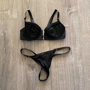 bustier gothic bra & thong set